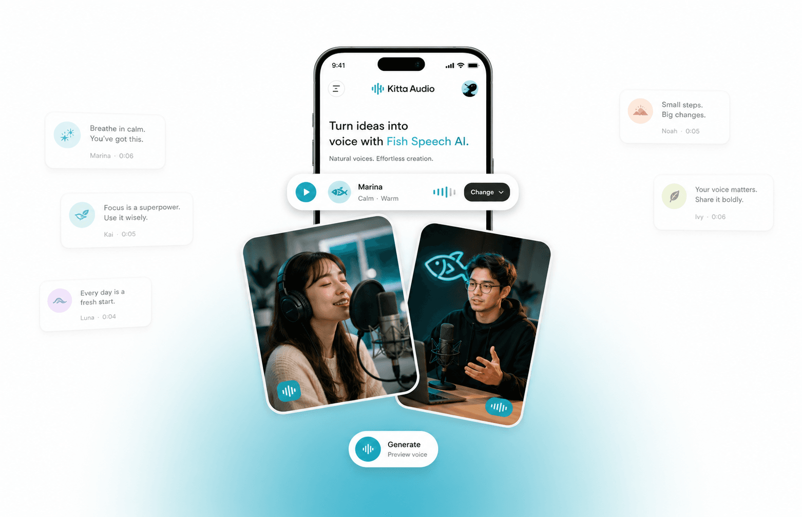 Fish Audio mobile voice creation experience
